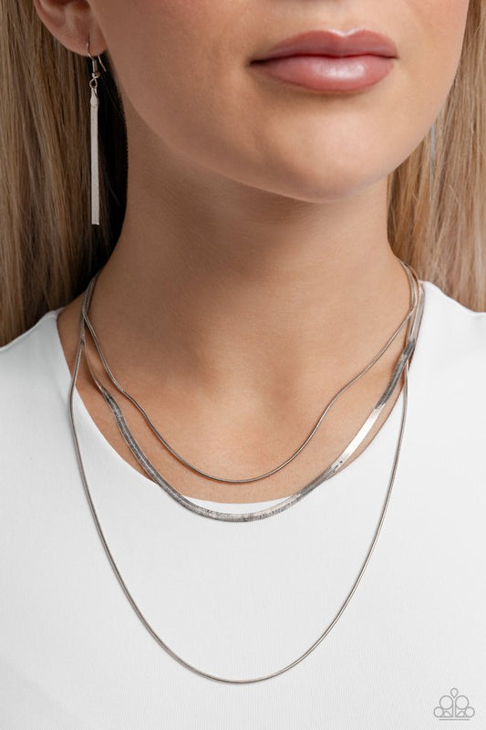 Key LAYER - Silver - Paparazzi Necklace Image