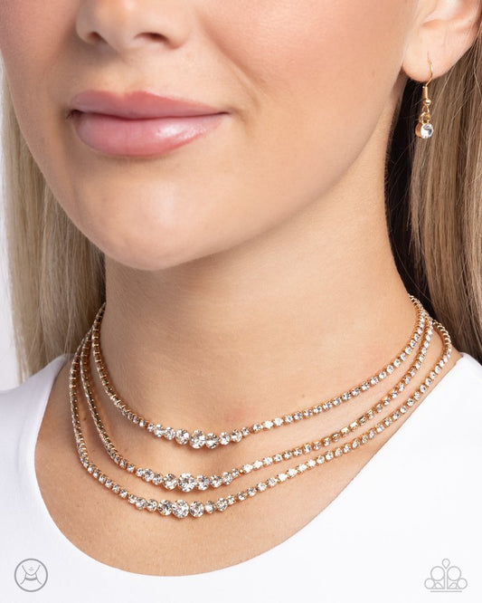 Dynamite Debut - Gold - Paparazzi Necklace Image