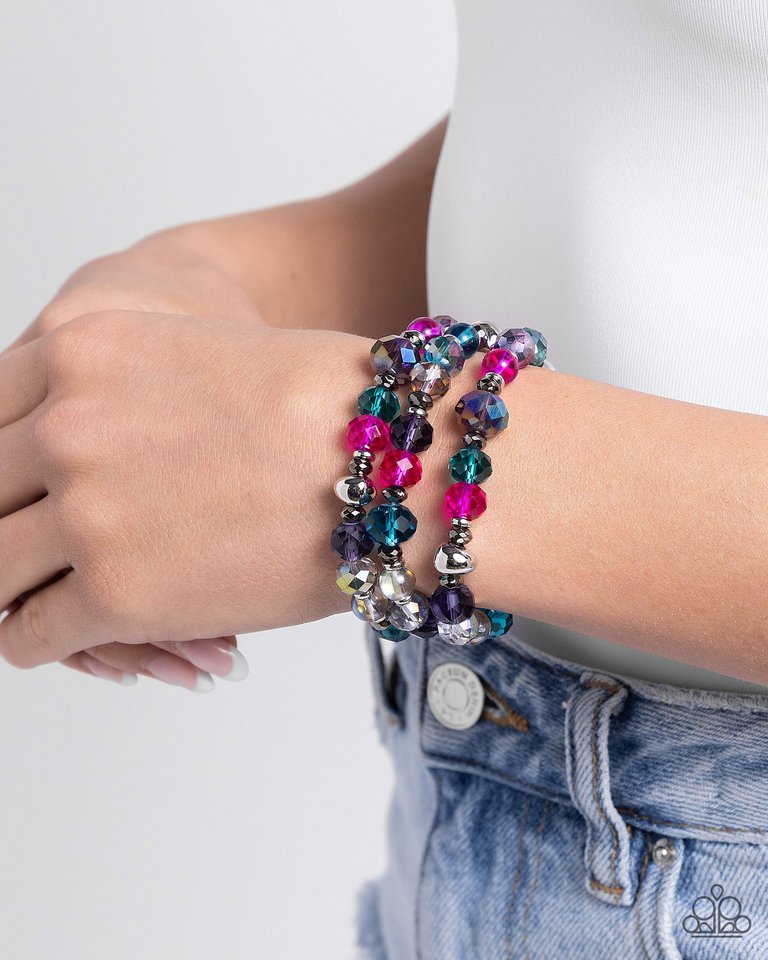 Stack of GLASS - Multi - Paparazzi Bracelet Image