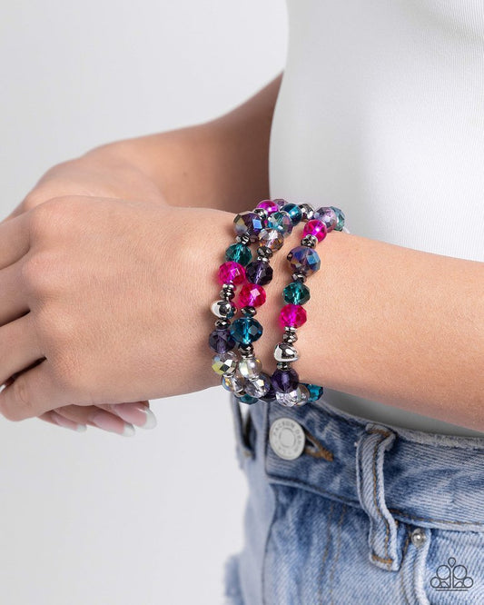 Stack of GLASS - Multi - Paparazzi Bracelet Image