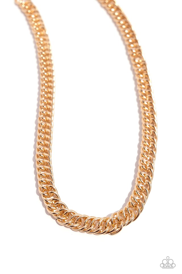 Industrial Ideology - Gold - Paparazzi Necklace Image