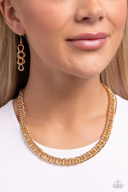 Industrial Ideology - Gold - Paparazzi Necklace Image