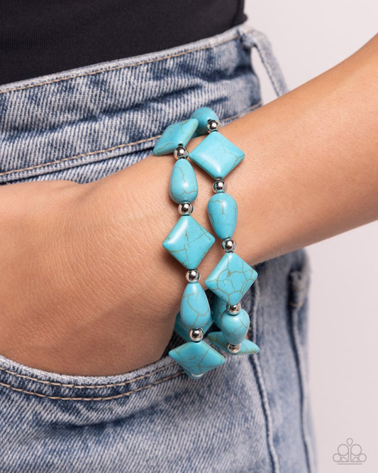 EARTHY Riser - Blue - Paparazzi Bracelet Image