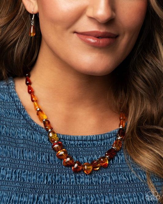 GLASSY Getaway - Brown - Paparazzi Necklace Image