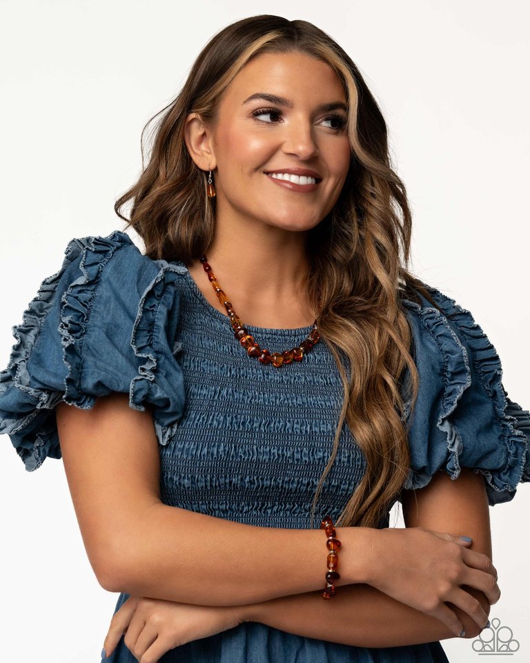 GLASSY Genre - Brown - Paparazzi Bracelet Image