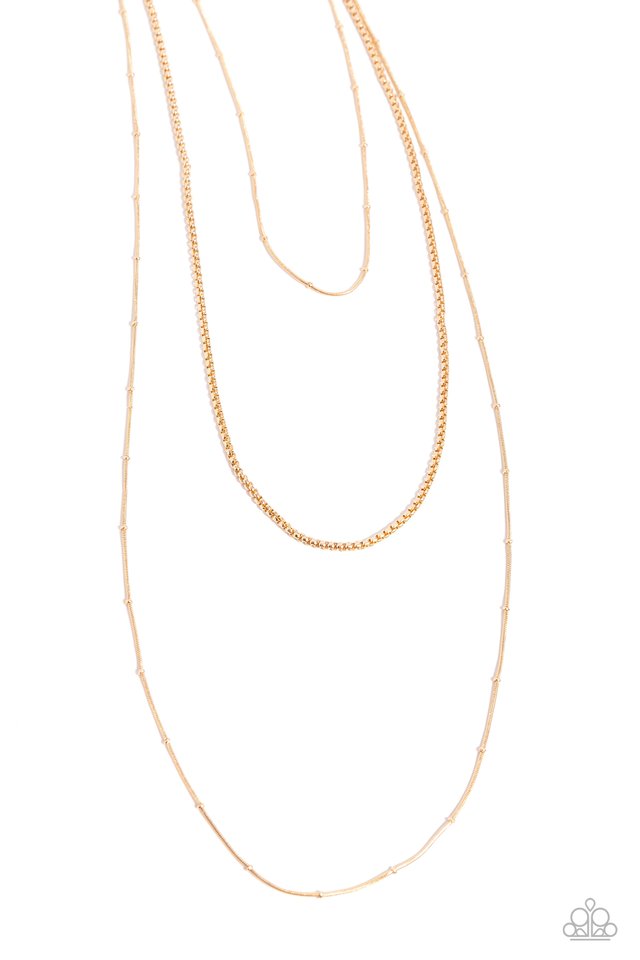 Layer Lockdown - Gold - Paparazzi Necklace Image