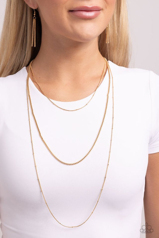 Layer Lockdown - Gold - Paparazzi Necklace Image