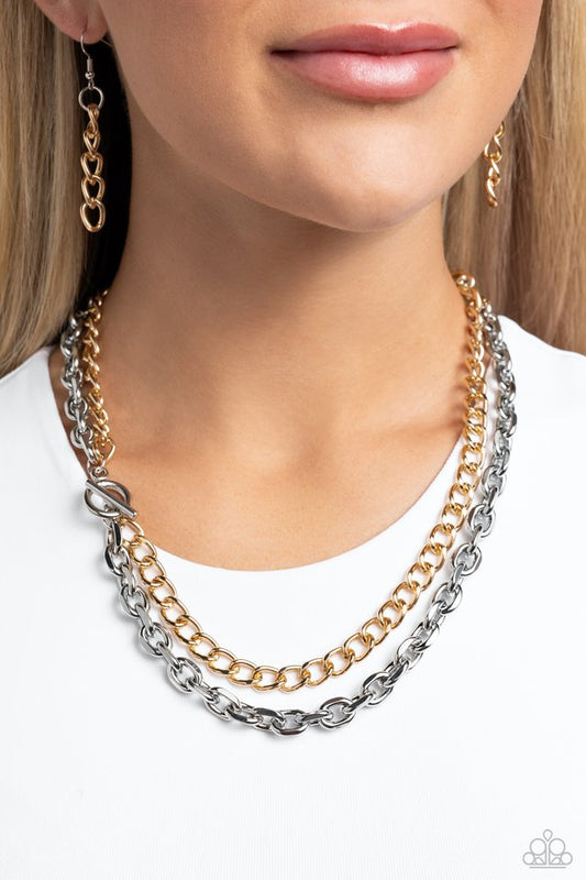 Industrial Improv - Silver - Paparazzi Necklace Image