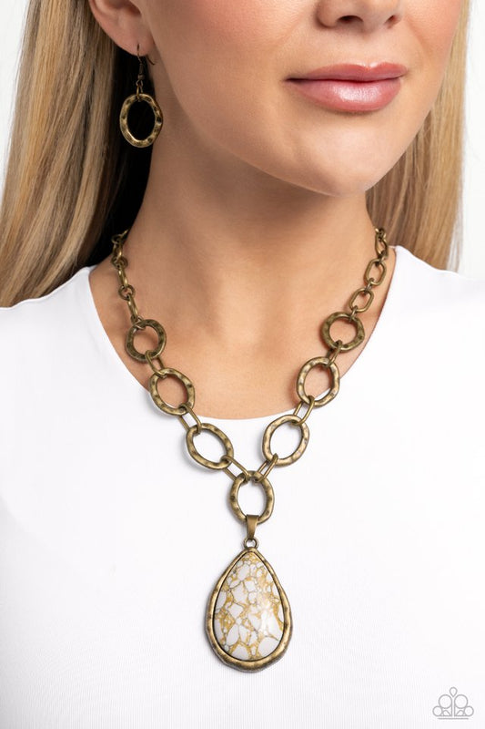 Tangible Tranquility - Brass - Paparazzi Necklace Image