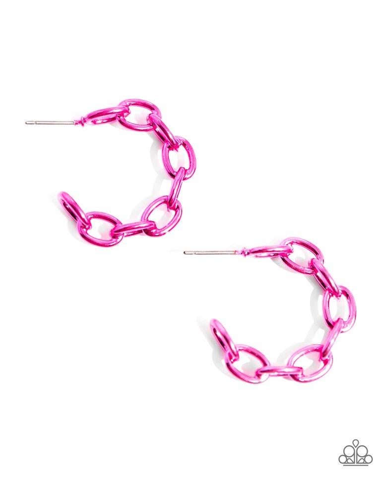 Colorful Cameo - Pink - Paparazzi Earring Image