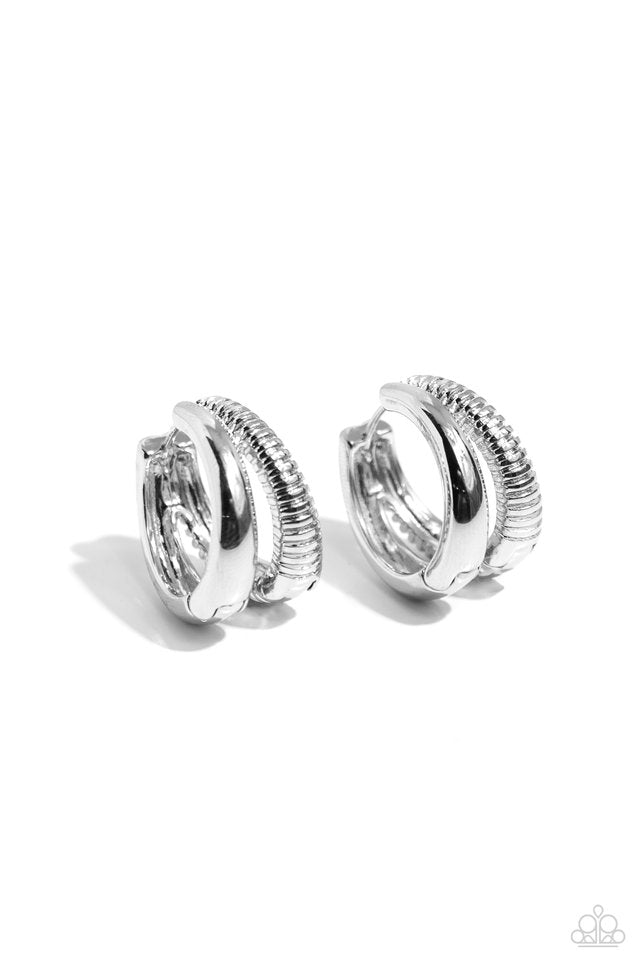 Textured Tremolo - Silver - Paparazzi Earring Image
