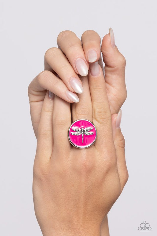 Debonair Dragonfly - Pink - Paparazzi Ring Image