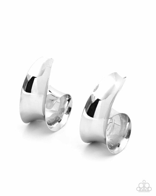 Curly Cadence - Silver - Paparazzi Earring Image