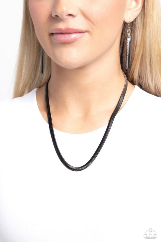 Spray Paint Sass - Black - Paparazzi Necklace Image