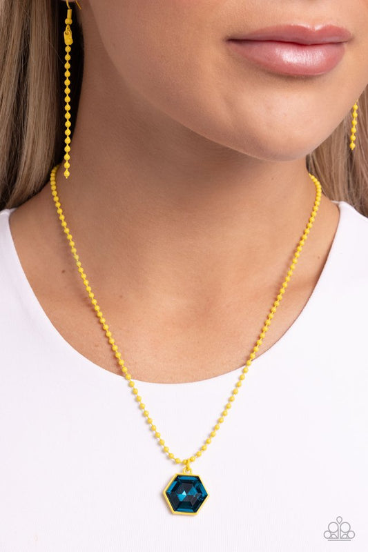 Sprinkle of Simplicity - Yellow - Paparazzi Necklace Image