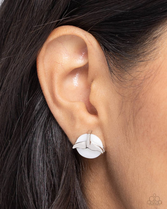Mermaidcore - White - Paparazzi Earring Image