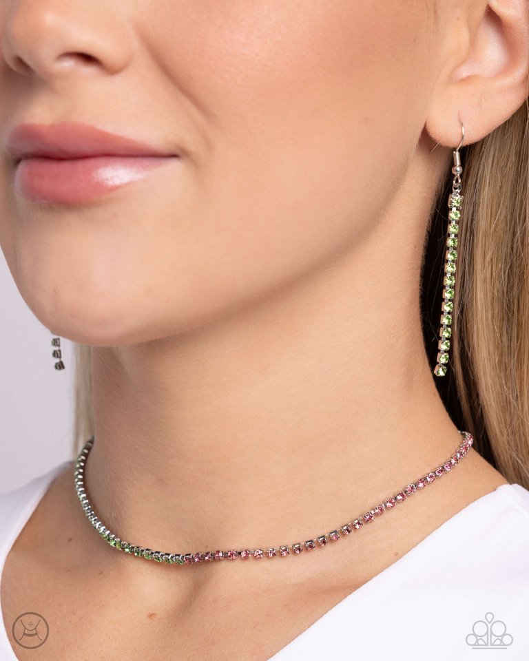 Dedicated Duo - Green - Paparazzi Necklace Image