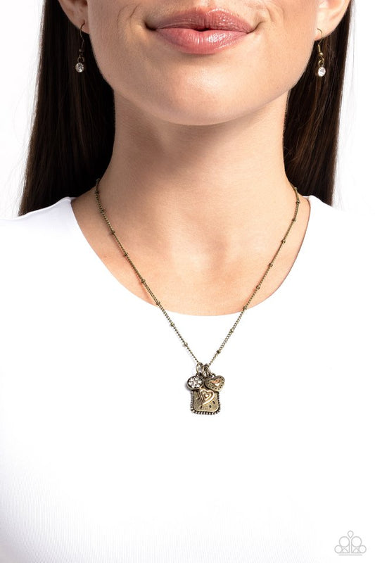 Antiqued Admiration - Brass - Paparazzi Necklace Image