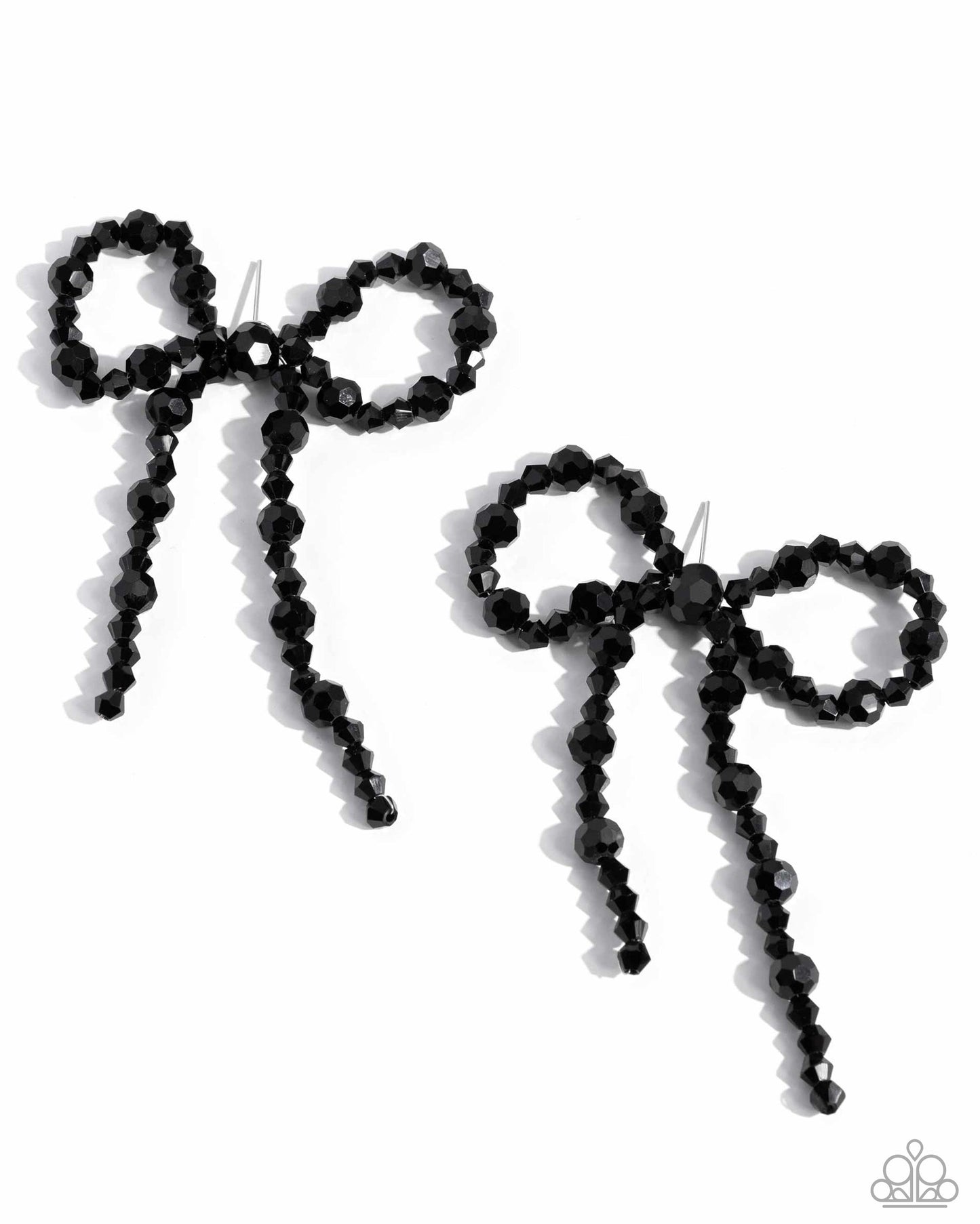 Paparazzi Earring ~ Butler Bowtie - Black