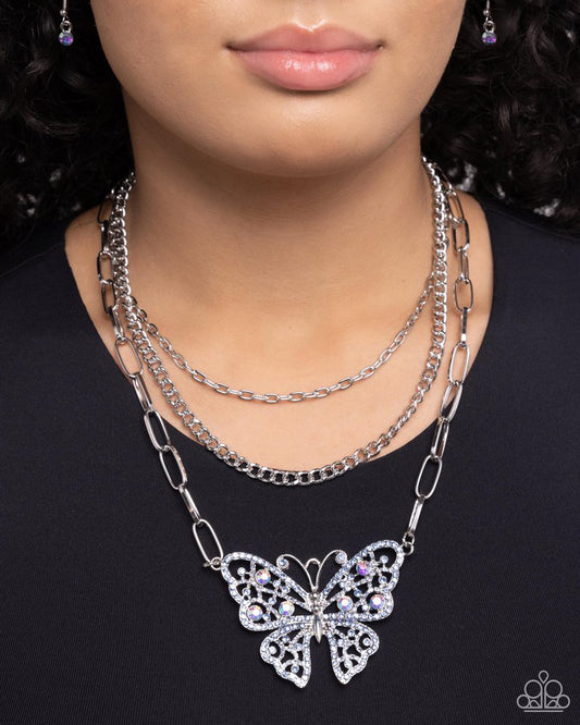Winged Wonder - Blue - Paparazzi Necklace Image