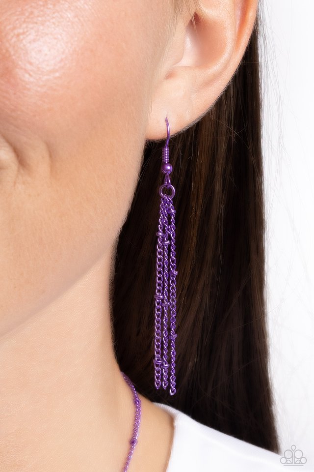 Bejeweled Basic - Purple - Paparazzi Necklace Image