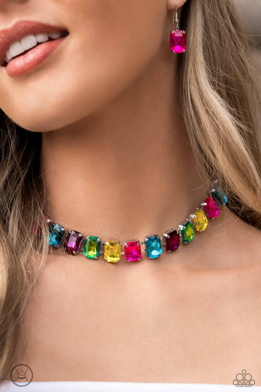 Paparazzi Necklace ~ Ecstatic Emeralds - Multi