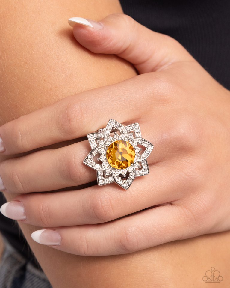 Pleasant Petals - Yellow - Paparazzi Ring Image
