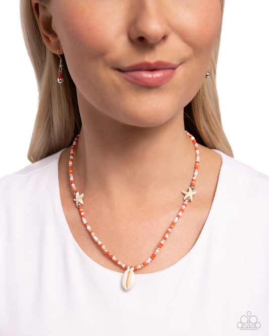 Beachside Beauty - Orange - Paparazzi Necklace Image