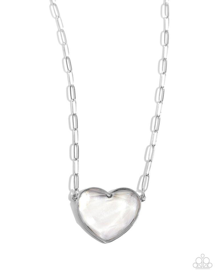 Seize the Sentiment - White - Paparazzi Necklace Image