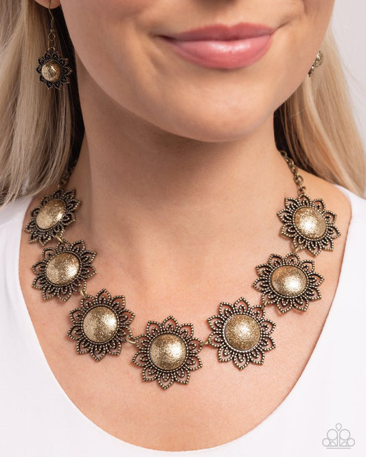 The GLITTER Takes It All - Brass - Paparazzi Necklace Image