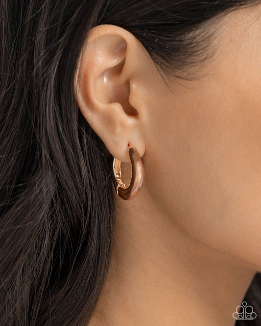 Monochromatic Makeover - Rose Gold - Paparazzi Earring Image