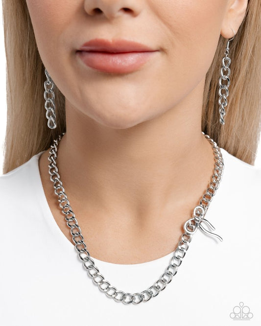 Leading Loops - Silver - Paparazzi Necklace Image