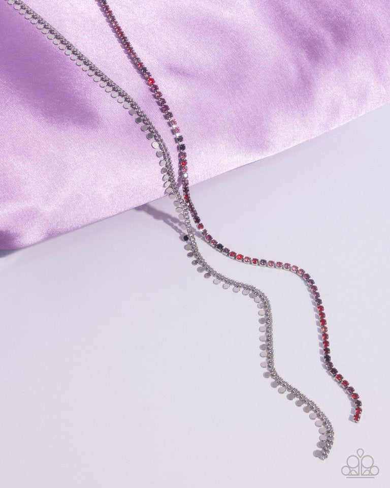Elongated Eloquence - Red - Paparazzi Necklace Image