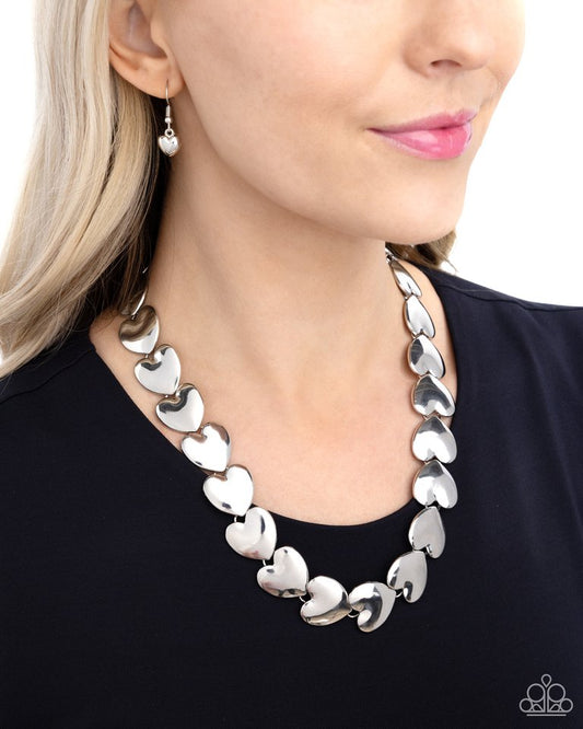 Heirloom Hearts - Silver - Paparazzi Necklace Image