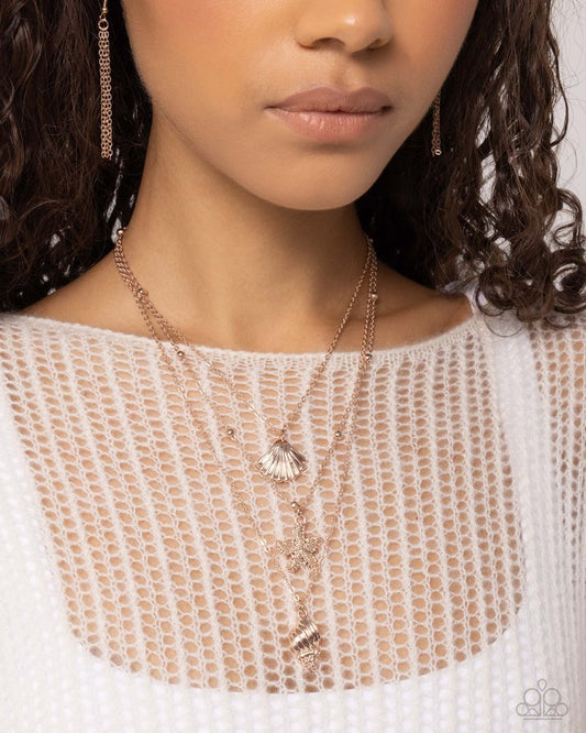 Seashell Sonata - Rose Gold - Paparazzi Necklace Image