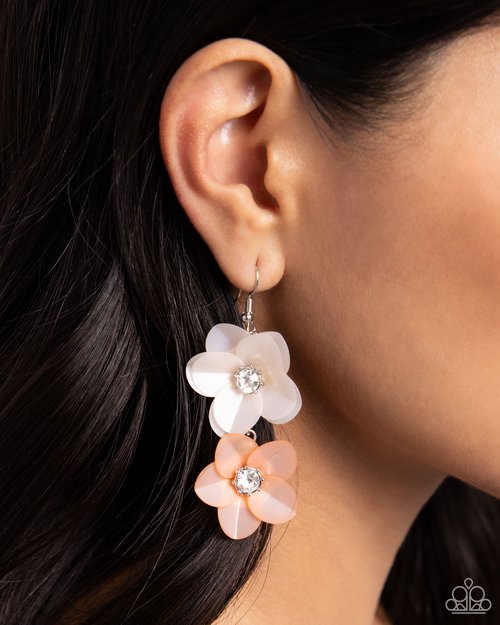 Fairy Tale Florals - Orange - Paparazzi Earring Image