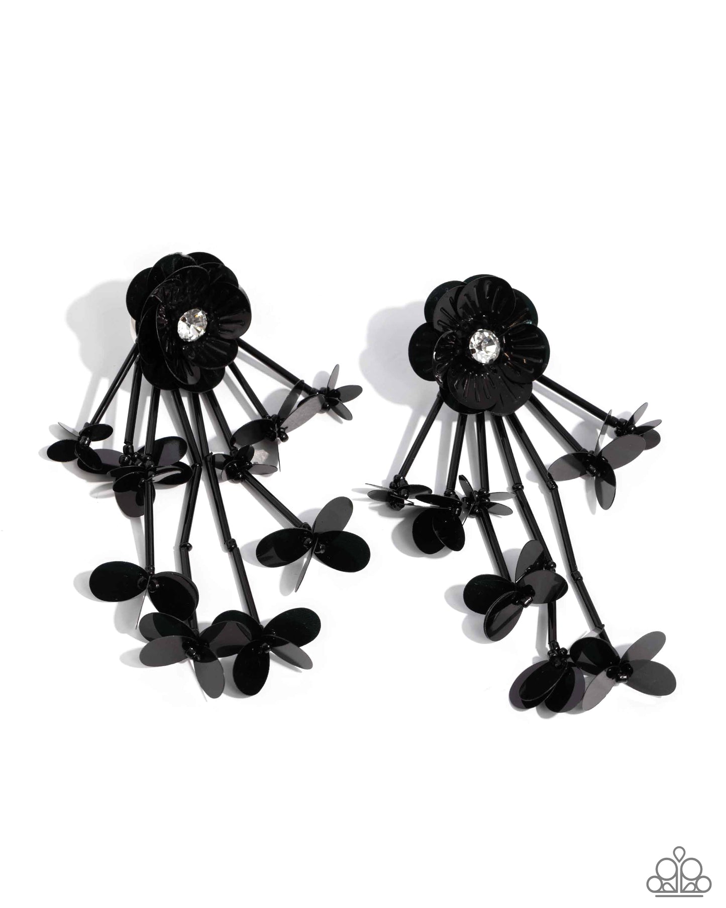 Paparazzi Earring ~ Floral Future - Black