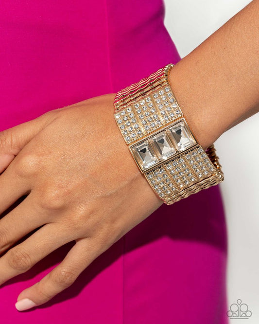 Dramatic Diva - Gold - Paparazzi Bracelet Image