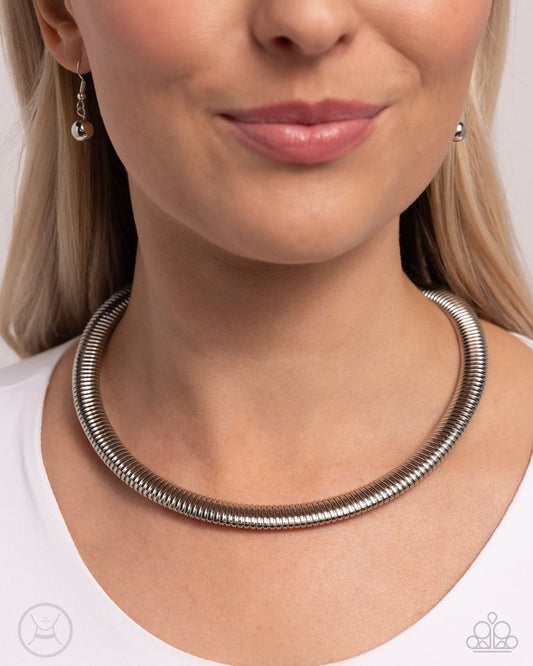 Choker Of The Century - Silver - Paparazzi Necklace Image