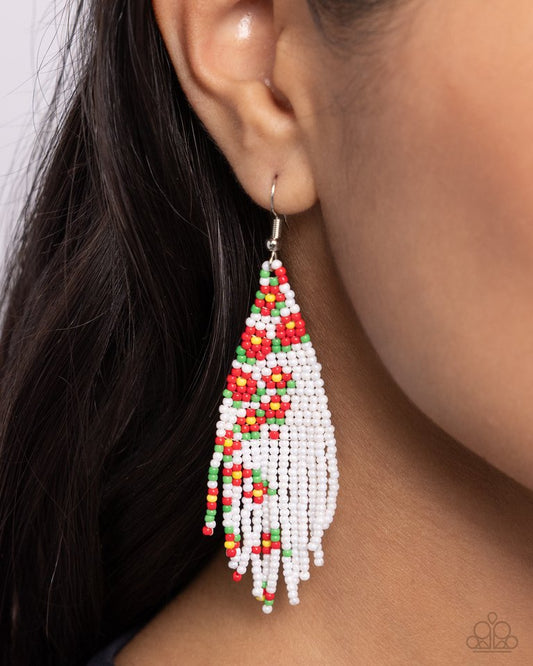 Picturesque Patchwork - Red - Paparazzi Earring Image
