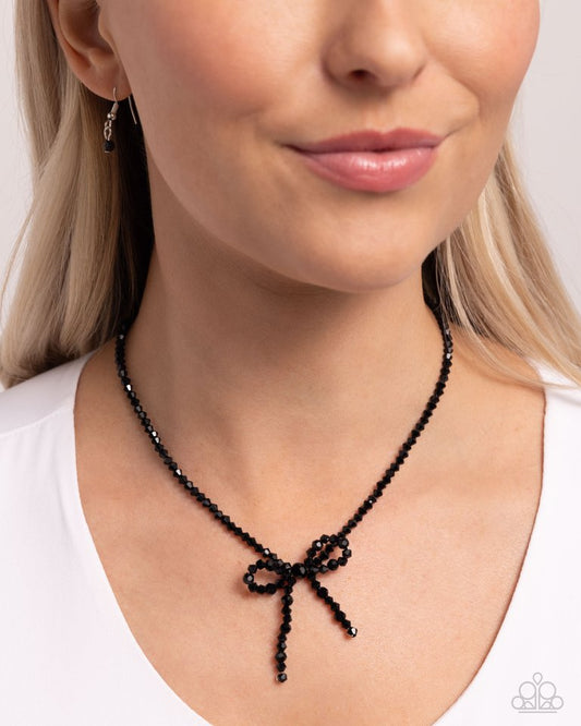 Somebody I Used to BOW - Black - Paparazzi Necklace Image