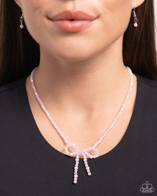 Somebody I Used to BOW - Pink - Paparazzi Necklace Image