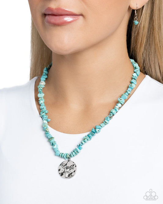 Longhorn Leader - Blue - Paparazzi Necklace Image