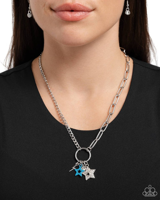Stellar Sighting - Blue - Paparazzi Necklace Image