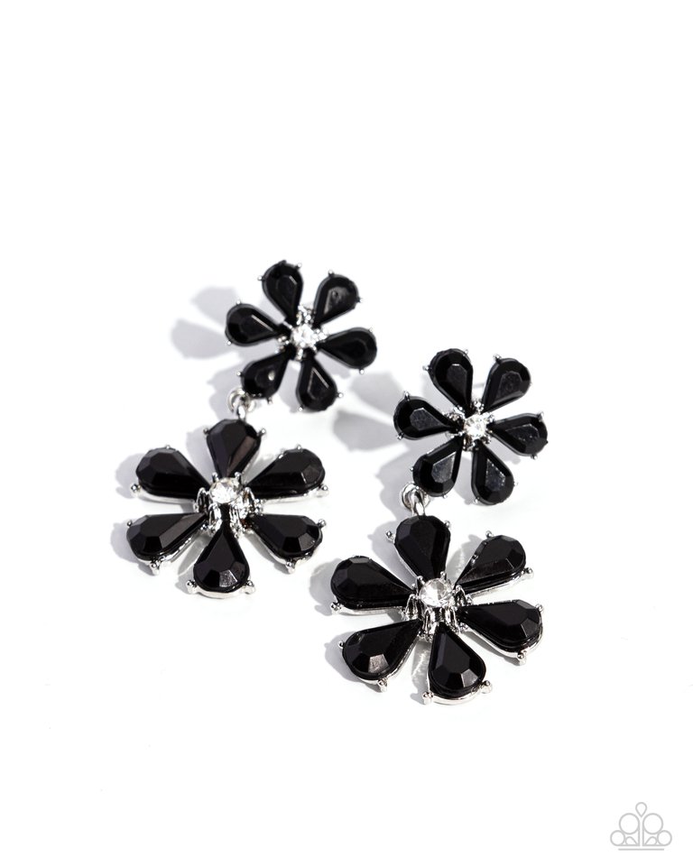 A Blast of Blossoms - Black - Paparazzi Earring Image