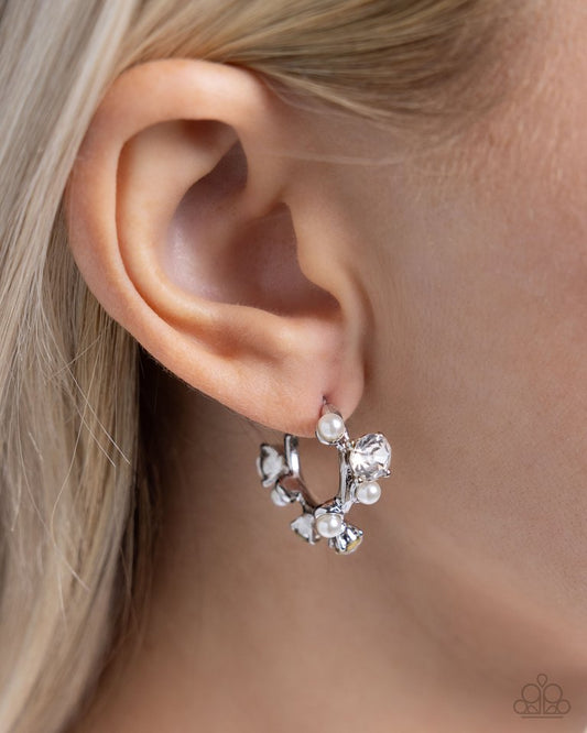 Dazzling Daydream - White - Paparazzi Earring Image