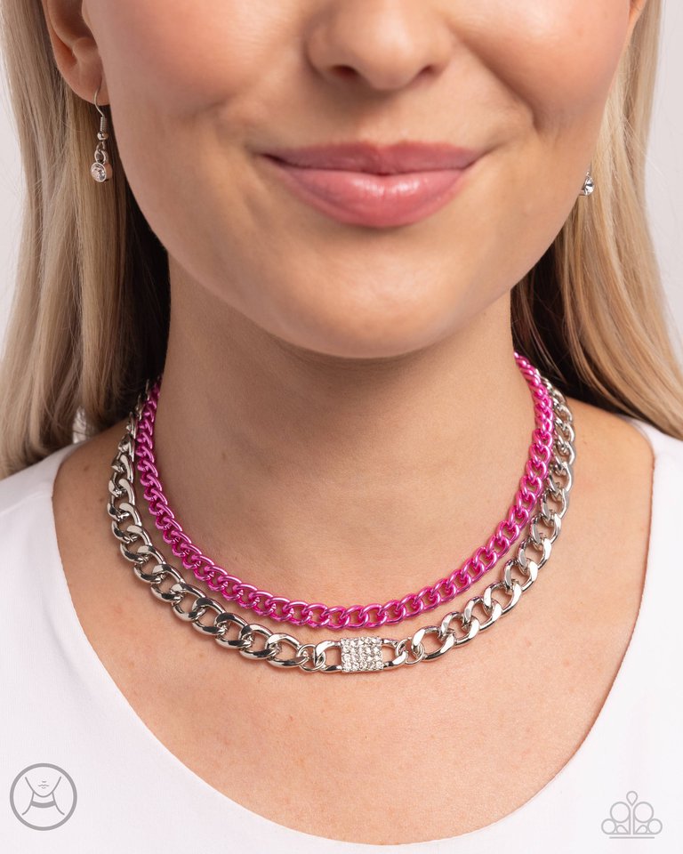 Exaggerated Effort - Pink - Paparazzi Necklace Image