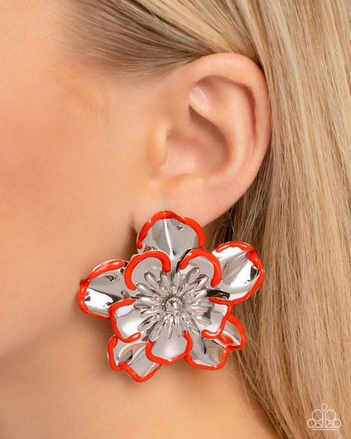 Merry Model - Red - Paparazzi Earring Image