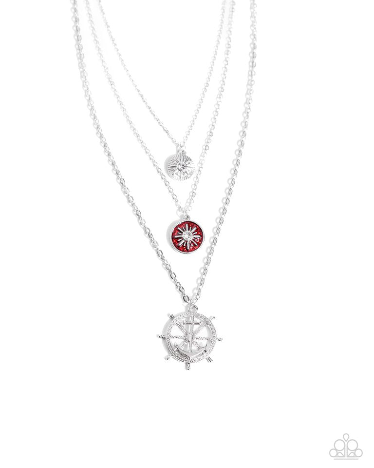 Anchor Arrangement - Red - Paparazzi Necklace Image