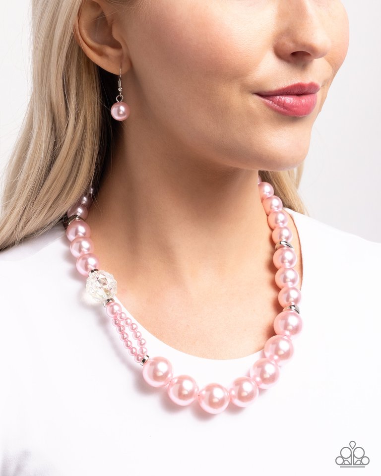 Crystal Class - Pink - Paparazzi Necklace Image